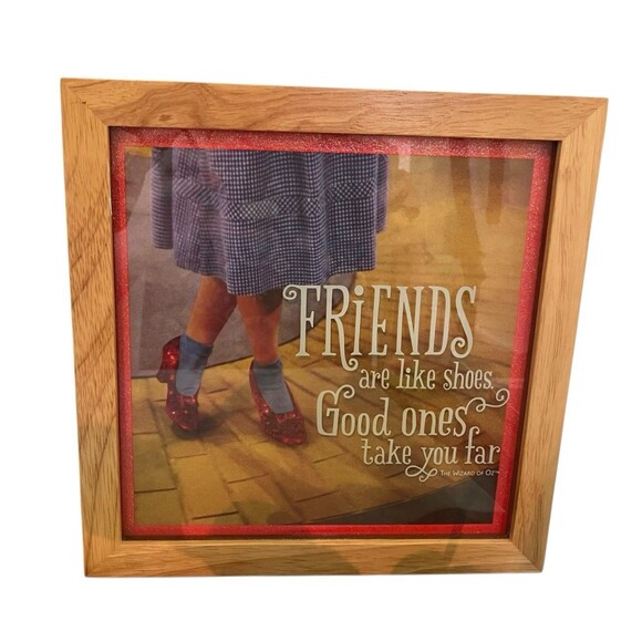 Hallmark Wizard of Oz Quote Art Friends Are Like Shoes Framed Dorothy Ruby Shoes - Picture 1 of 15